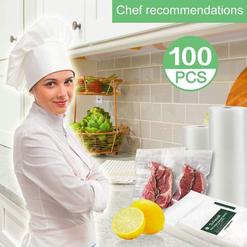 O2frepak 100 Count Vacuum Sealer Bags 50 of Each Size 50 Pint 6"X10"and 50 Gallon11"X16" BPA Free Sous Vide Seal a Meal Commercial Grade Vacuum Seal PreCut Combo Pack Bag - Image 2